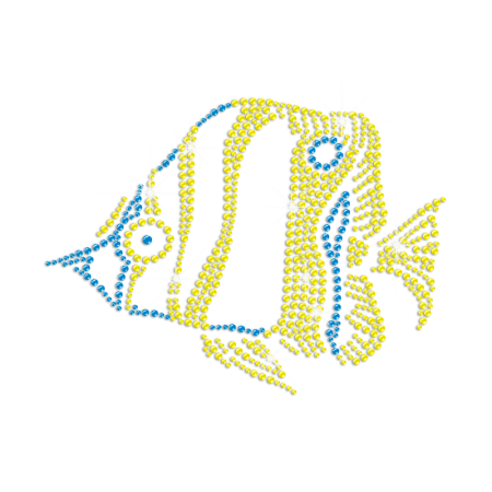 Funny Fish Hotfix Neon Rhinestud Motif