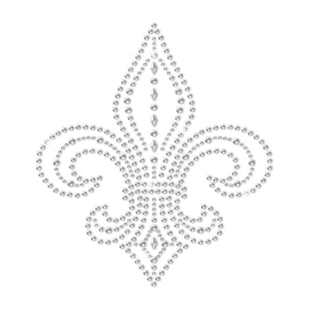 Crystal Rhinestone Fleur de lis Iron on Transfer