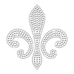 Simple Crystal Rhinestone Fleur de lis Hot-fix Motif