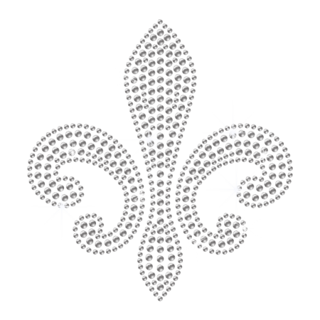 Simple Crystal Rhinestone Fleur de lis Hot-fix Motif