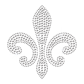 Simple Crystal Rhinestone Fleur de lis Hot-fix Motif