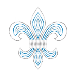 Crystal Blue Hot-fix Fleur de lis Strass Transfer