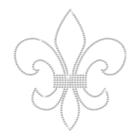 Simple Crystal Iron-on Fleur de lis Rhinestone Motif