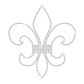 Simple Crystal Iron-on Fleur de lis Rhinestone Motif