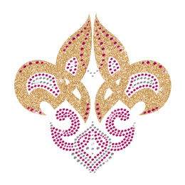 Shining Glitter Fleur de lis Hot-fix Motif