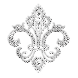 Crystal Rhinestone and Rhinestud Fleur De Lis Iron ons