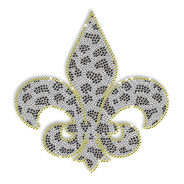 Spotted Rhinestone Fleur De Lis Iron ons