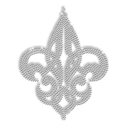 Crystal Rhinestone Fleur De Lis Iron on Transfer