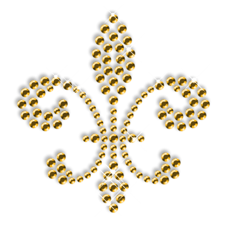 Gold Rhinestud Fleur De Lis Pattern