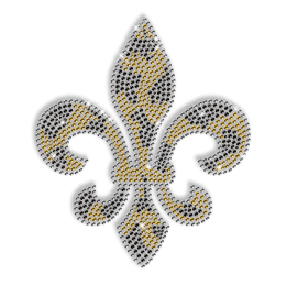 Crystal Rhinestone Fleur De Lis Iron on Motif