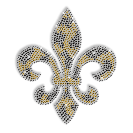 Crystal Rhinestone Fleur De Lis Iron on Motif