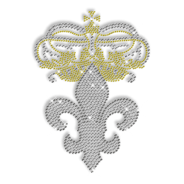 Crown and Fleur De Lis Rhinestone transfer