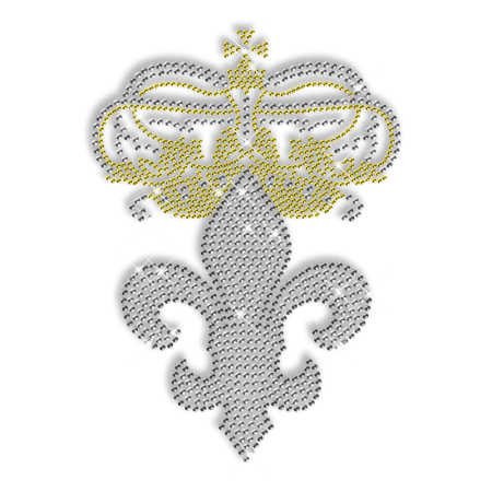 Crown and Fleur De Lis Rhinestone transfer