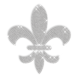 Gray Fleur De Lis Rhinstone Iron ons