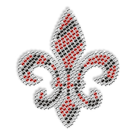 Crystal and Ruby Fleur De Lis Iron on Pattern