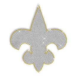 Crystal and Yellow Rhinestone Fleur De Lis Iron ons