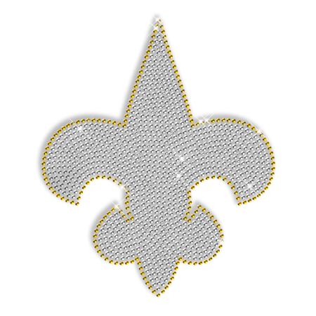 Crystal and Yellow Rhinestone Fleur De Lis Iron ons