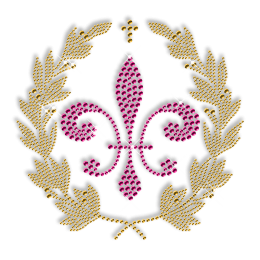 Gold and Pink  Fleur De Lis Iron ons