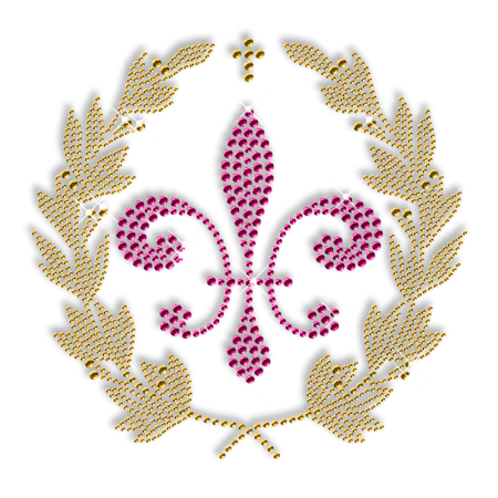 Gold and Pink  Fleur De Lis Iron ons