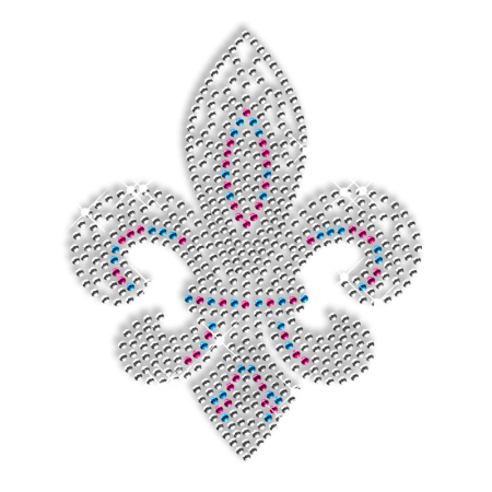 Rhinestud Fleur De Lis Iron on Transfer