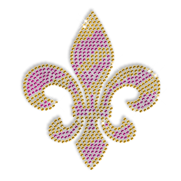 Gold and Purple Rhinestone Fleur De Lis Transfer 