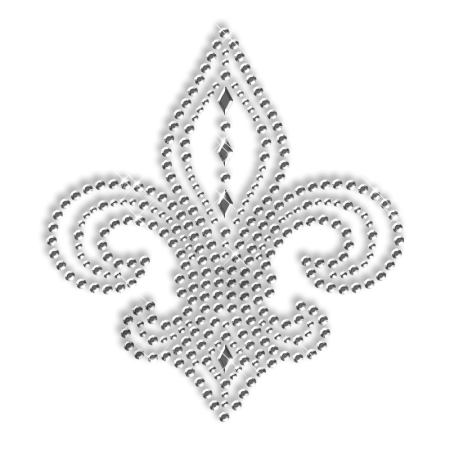 Crystal Rhinestone and Nailhead Fleur De Lis  Motif