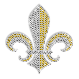 Crystal and Yellow Rhinestone Fleur De Lis Transfer