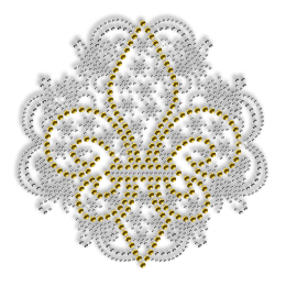 Custom Best Sparkle Gold Fleur De Lis Rhinestone Iron on Transfer Pattern for Shirts