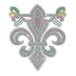 Custom Best Shinning Fleur De Lis and Mask Rhinestone Iron on Transfer Design for Shirts