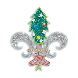 Beautiful Fleur de Lis  Hotfix Rhinestone Transfer 