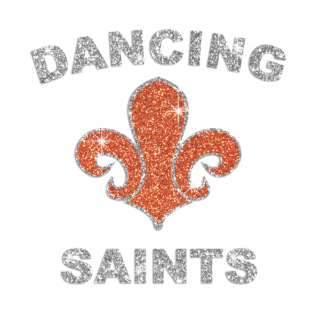 Dancing Saints Fleur De Lis Hot Fix Glitter Transfer