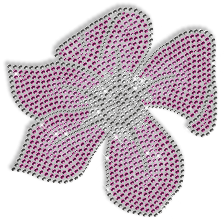 Purple Rhinestone Flower Iron on Motifs