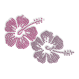 Double Rhinestone Flower Iron on Motifs
