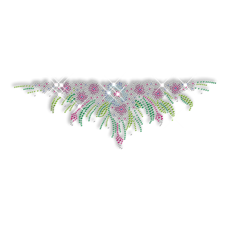 Rhinestone Blossom Flower Iron on Motifs