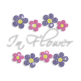 Pretty Flowers Iron-on Rhinestone Transfer