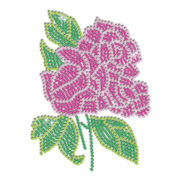 Rose Pink Geraniums Rhinestone Crystal Hotfix Designs for Garment