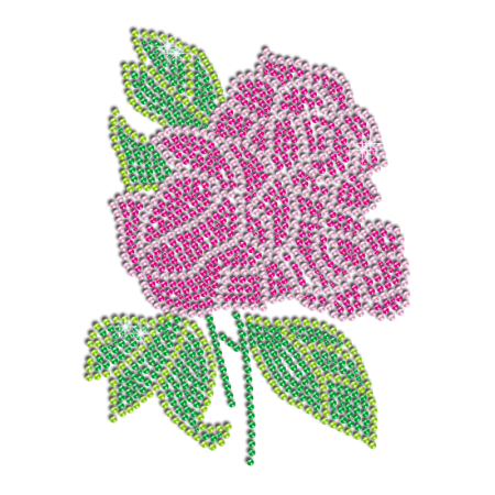 Rose Pink Geraniums Rhinestone Crystal Hotfix Designs for Garment