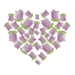 Heart Shaped Wisteria Custom Hotfix Stones Bling Transfer