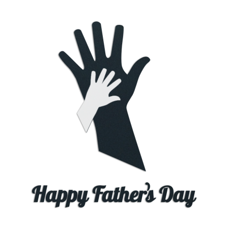 Hand in Hand Happy Father's Day Iron on PVC Transfer Decal