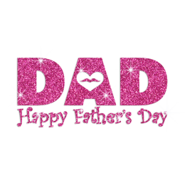 Glittering Dad Happy Father\'s Day Iron on Rhinestone Transfer Decal