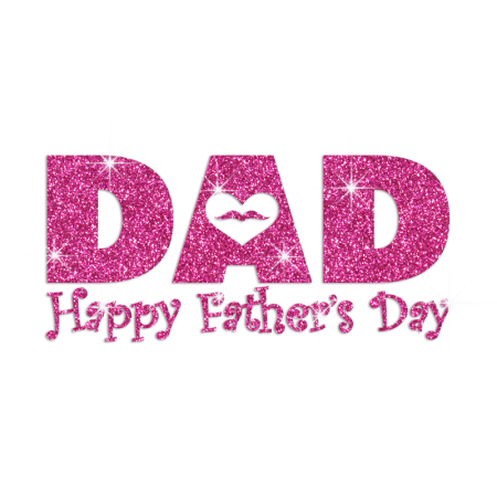 Glittering Dad Happy Father's Day Iron on Rhinestone Transfer Decal