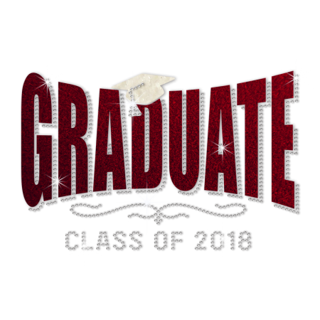 Stock Glitter Graduate Class of 2018 Crystal Design