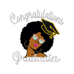 Stock Afro Girl Graduate Diamante Design