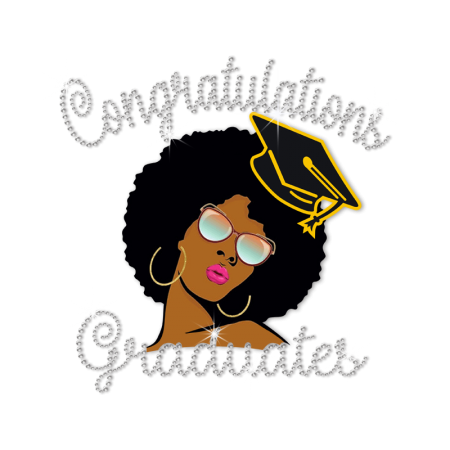 Stock Afro Girl Graduate Diamante Design