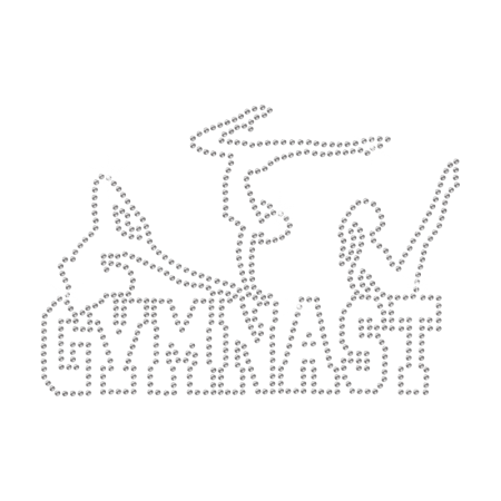 Rhinestone Team Gym Hot-fix Motif