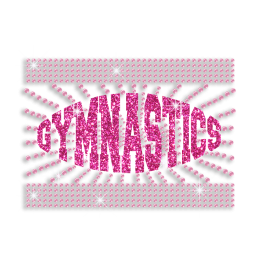 Pink Gymnastics Iron-on Glitter Rhinestone Transfer