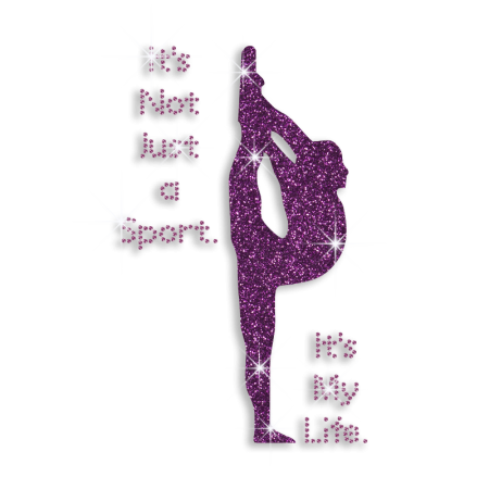 Purple Bling GYM Is My Life Iron-on Rhinestone Transfer