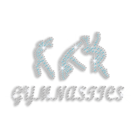 Simplified Gymnastics Movement Iron-on Rhinestone Transfer