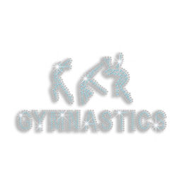Aqua & Crystal Gymnastics Movement Iron-on Rhinestone Transfer