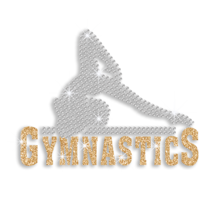 Blingy Pretty Gymnastics Movement Iron-on Rhinestone Transfer